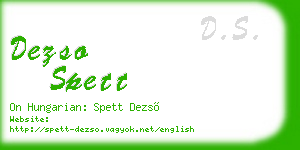 dezso spett business card